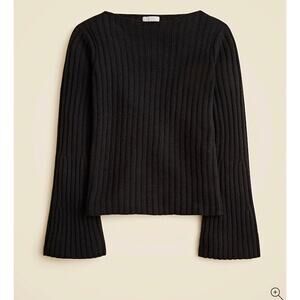 J. Crew Ribbed Boatneck Sweater in Vintage Wool Black NWT size 3X